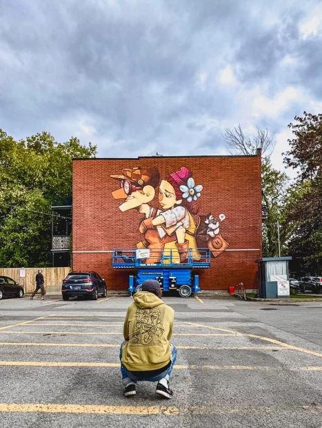 Ben Caillous - Le vieil homme et l'enfant Milmurs production, Street-art, Martinique, Montréal