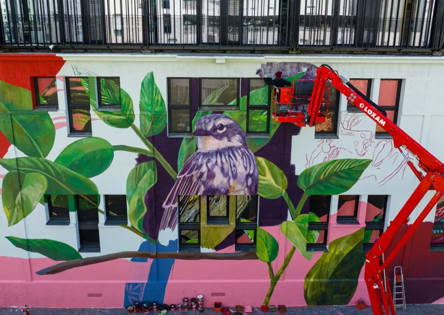 Conviés par Nadau Architecture, Milmurs a eu le privilège de produire la première édition du festival international d'art mural de la ville de Bègles.